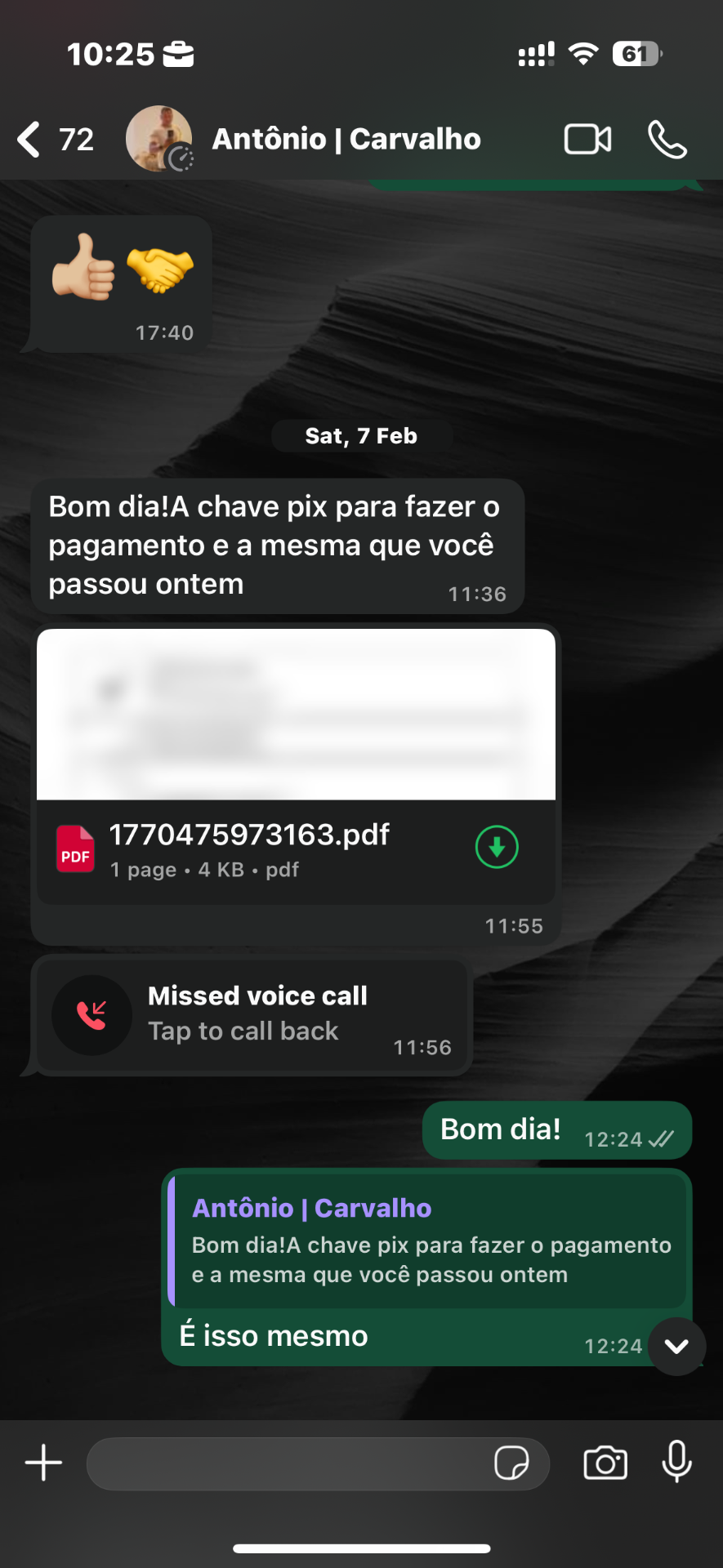 Antônio Carvalho — Pix recebido