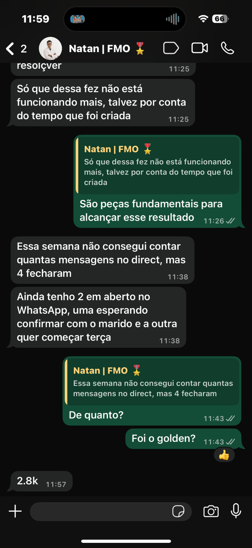 Natan — 4 closings, R$ 2.800